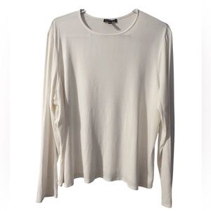 Eileen Fisher Ivory Silk Long Sleeve Top